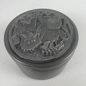 Vintage Pewter Owl box by‎ Metzke
